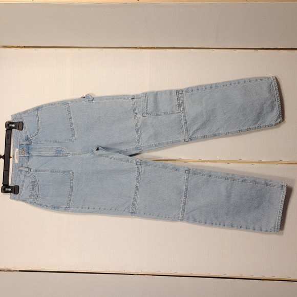PacSun Women's High-Rise 90s Boyfriend Carpenter Cargo Jean. Light Blue, Size 27 - Picture 4 of 16